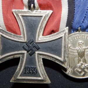 EK2 iron Cross so called “LUG”  with 1 type on medal bar + 4 years long service medal .