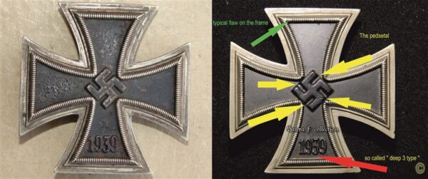EK1 Iron Cross / Eisernes Kreuz Rudolf  Souval magnetic regular so called deep- 3 late type wartime period types - Image 11
